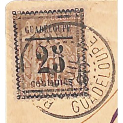 1890 Guadeloupe 9 (type XI, case 18) sur lettre pour New-York