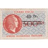 AOF timbre fiscal  surch 40 fr. sur 500 fcs série de Londres