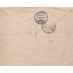 1921 lettre 40 c Merson surcharge O.M.F. Cilicie 5 PIASTRES