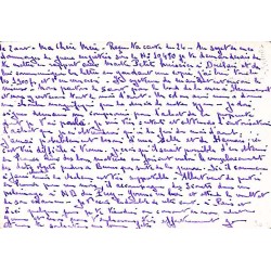 1942 Carte postale interzones 80 c Pétain repiquage rouge PAR AVION