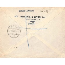 SANDJACK D’ALEXANDRETTE 1938 Lettre avec timbre à date bilingue