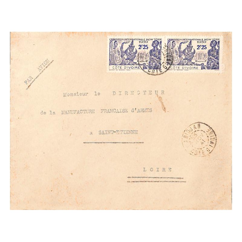 1941 Lettre à 4 f 50 avec timbres de l'exposition de New-York