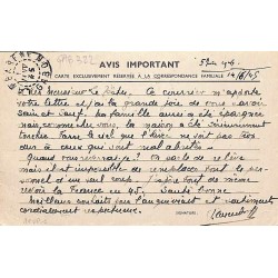 1945 Entier carte postale surchargée 2 Fr d’ AEF  BRAZZAVILLE