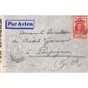 1940  Lettre avion par voie italienne Affranchissement à 1 f