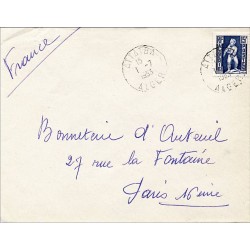 ATTABA ALGER 1953 sur lettre