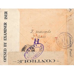 1942 lettre Cachet CONTROLE POSTAL - C.C.C.P. AFRIQUE FRANCAISE LIBRE