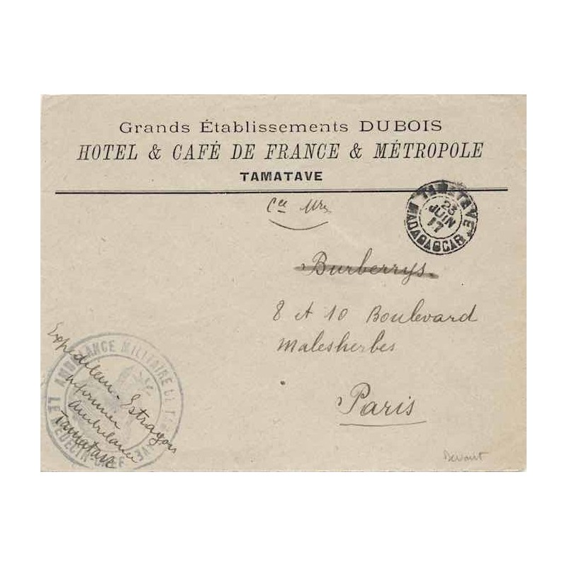 1917 AMBULANCE MILITAIRE DE TAMATAVE LE MEDECIN-CHEF