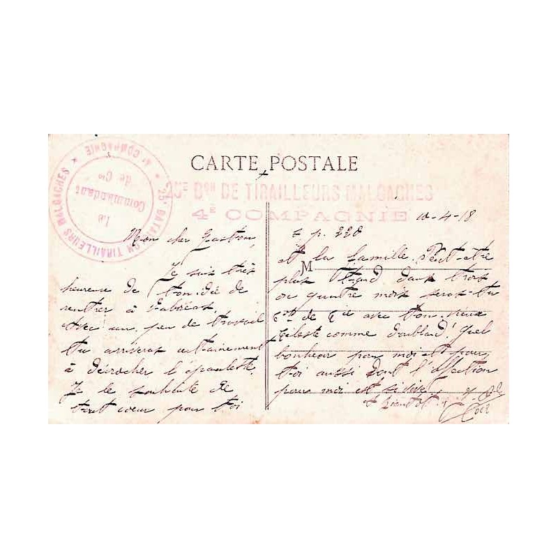 1918 - 25 E BATAILLON DE TIRAILLEURS MALGACHES