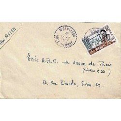 M'BAHIAKRO COTE D'IVOIRE 1955 sur timbre AOF 48