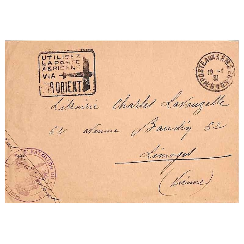 1931 3 e BATAILLON DU LEVANT * LE CHEF DE CORPS * 1931 3 e BATAILLON DU LEVANT * LE CHEF DE CORPS *