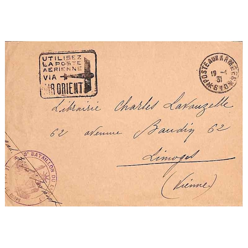 1931 3 e BATAILLON DU LEVANT * LE CHEF DE CORPS *