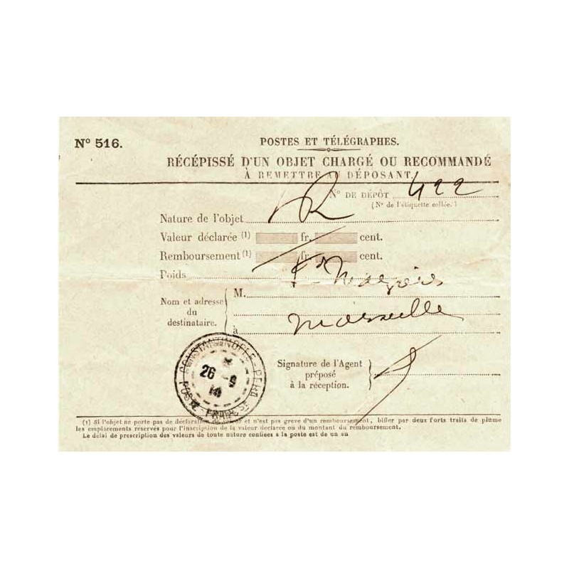Récépissé 516