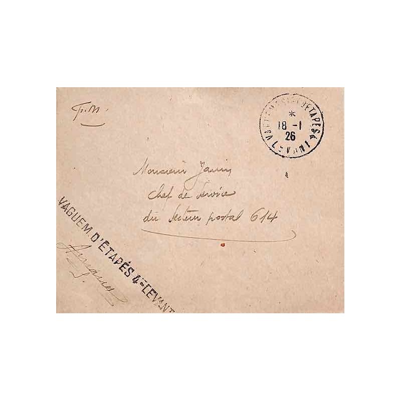 VAGUEMESTRE D'ETAPES  4 LEVANT 1926
