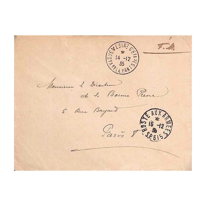 VAGUEMESTRE D'ETAPES 11 LEVANT 1935