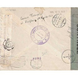 1942 Lettre pour l'Egypte Affranchissement divers Syrie Oblitération DAMAS