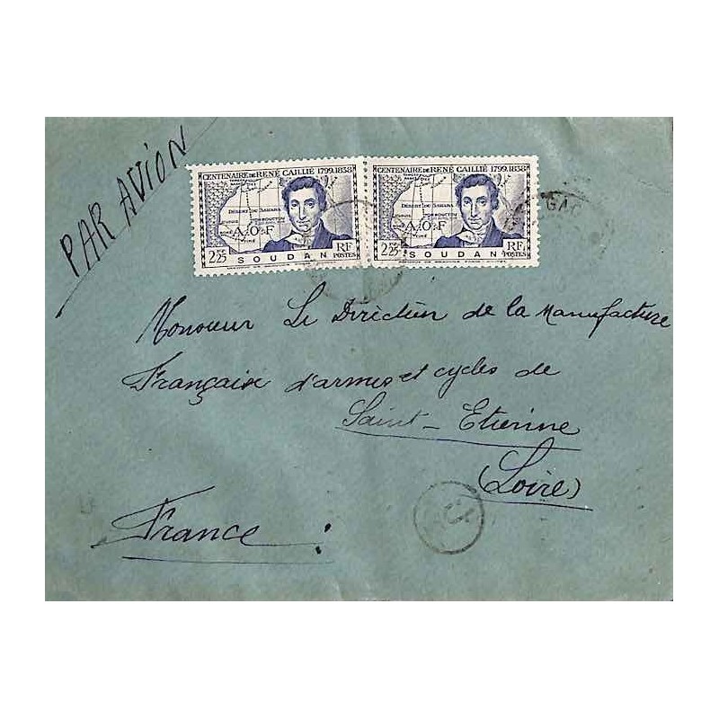 1942 Lettre avion Affranchissement à 4 f 50 Cachet censure J2