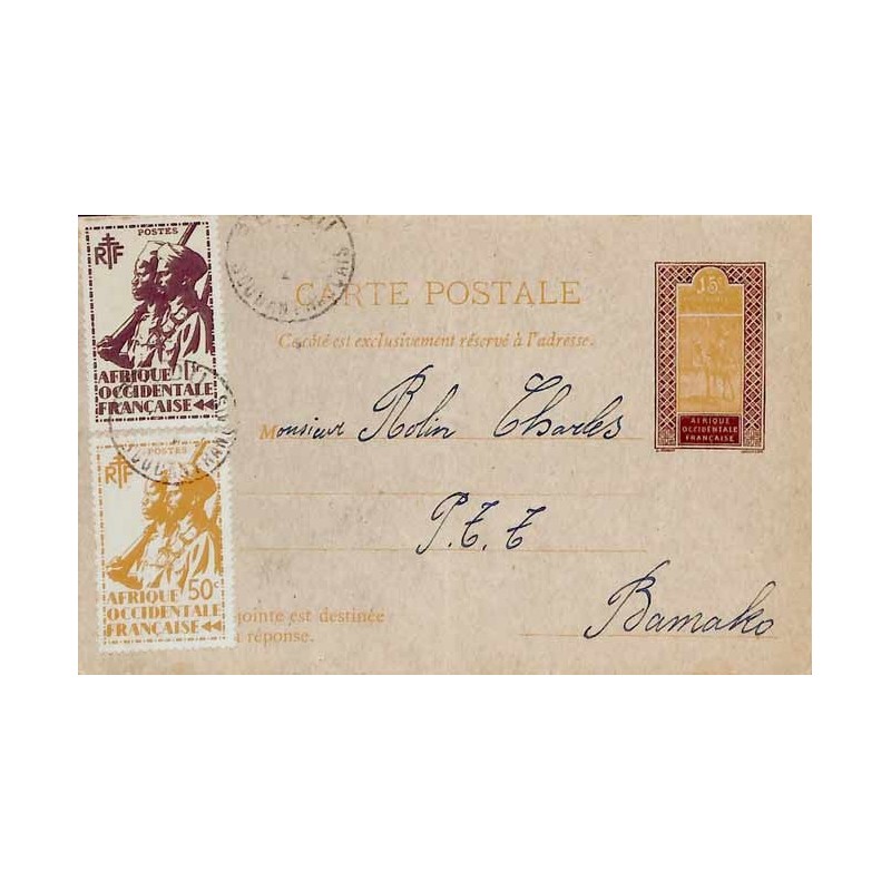 1945 Carte postale entier  SEGOU SOUDAN