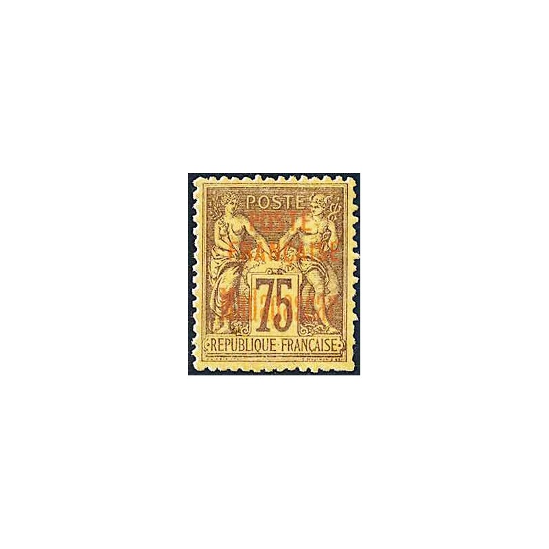 1895 - 75 c  violet sur jaune (Yvert Madagascar 20)
