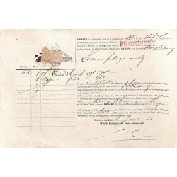 Connaissement de Saigon 1927 Timbre 80 cents bistre