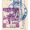 Hanoi quittance avec timbre fiscal 1938 local 0 $ 10 violet