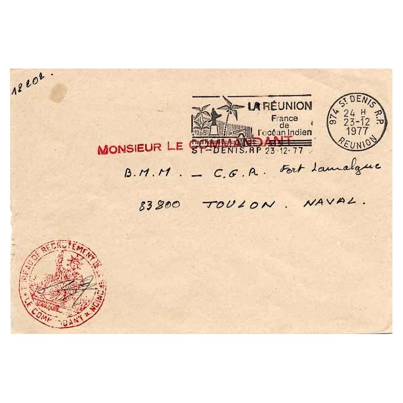 1977 - 974 St DENIS  R.P. REUNION Oblitération mécanique