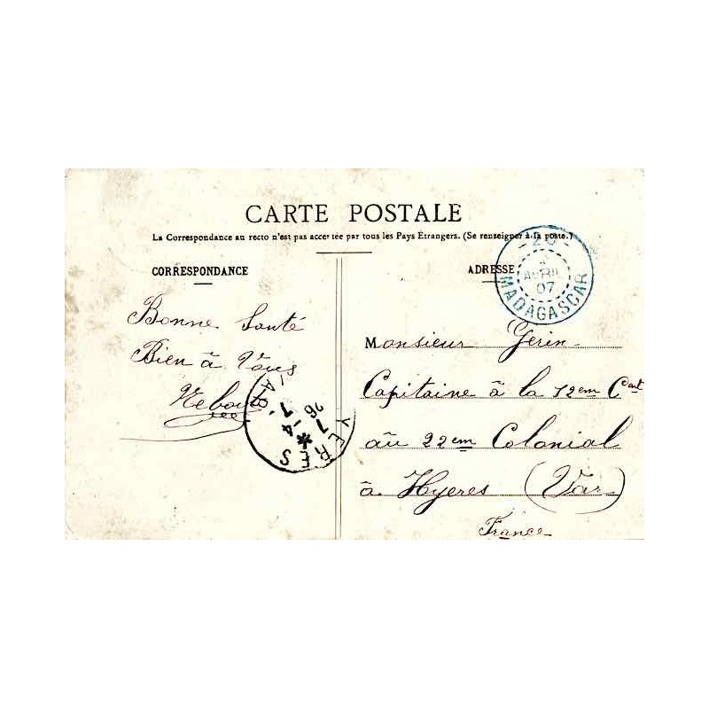 oblitération bleue -20- MADAGASCAR