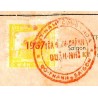 Saigon 1967 timbres fiscaux locaux 5 $ vert et 10 $ jaune sur document