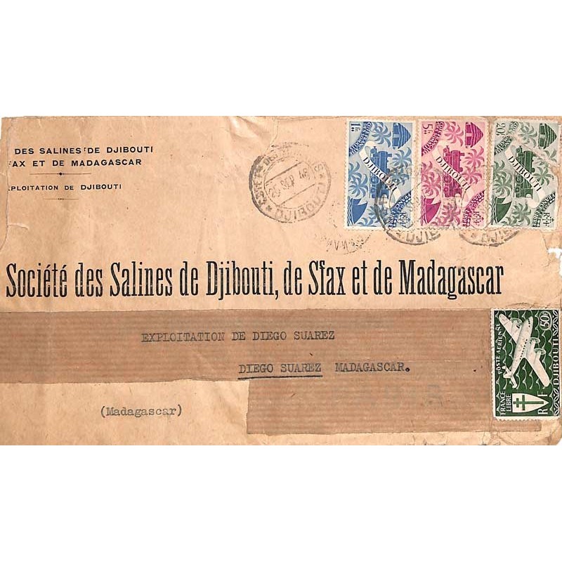1948 Lettre pour Madagascar 1948 Affanchissement à 76 f.