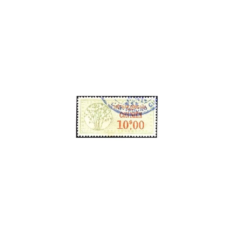 Viet-Nam Cong-Hoa revenue stamp 10 $ 00 vert-jaune