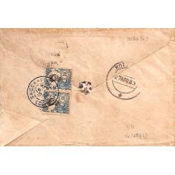 SAIGON - PORT COCHINCHINE 1923 lettre recommandé pour l'Inde