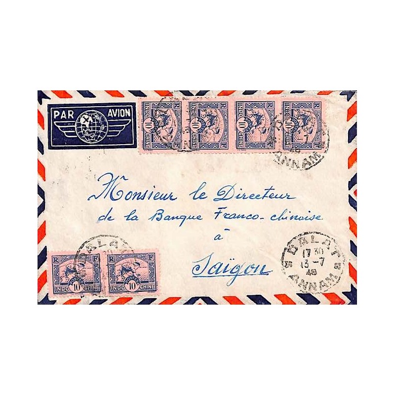 1948 Lettre à 60 c pour Saigon Oblitération DALAT ANNAM