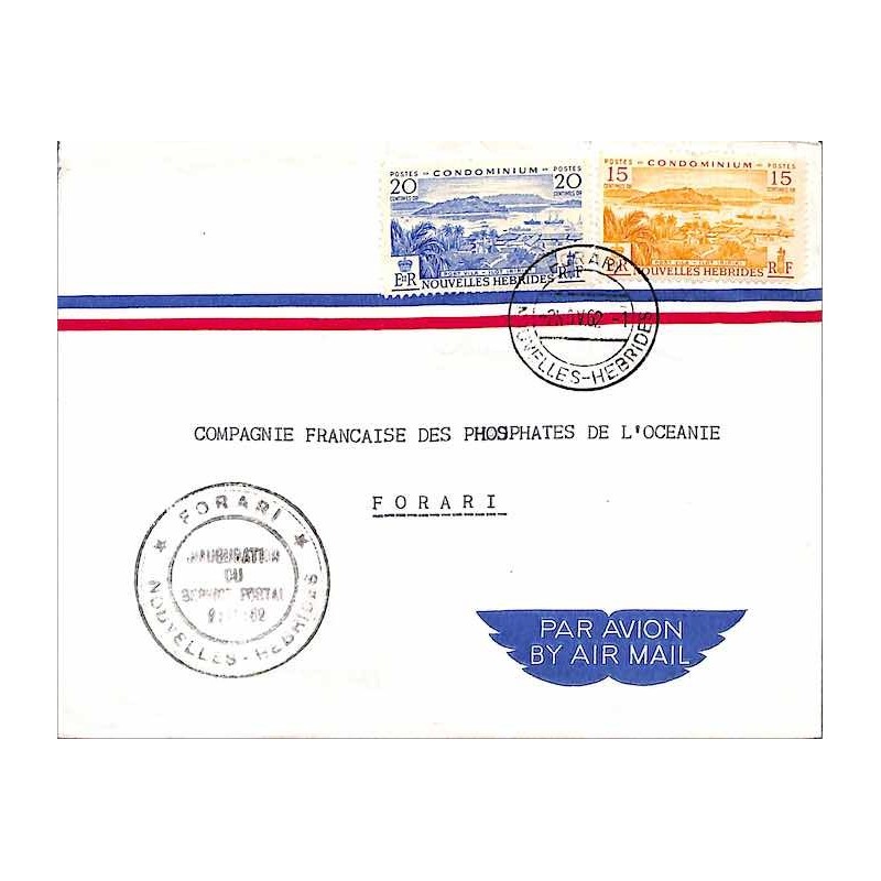 1962 FORARI  NOUVELLES HEBRIDES et INAUGURATION DU SERVICE POSTAL