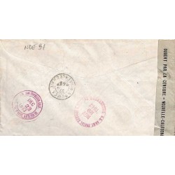 1943 KAALA-GOMEN NELLE-CALEDONIE recommandée Cachet  CENSURE ALLIEE NOUVELLE CALEDONIE 6