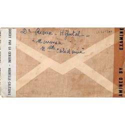 1945 NOUMEA NELLE-CALEDONIE  Cachet  CENSURE ALLIEE NOUVELLE CALEDONIE 10