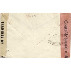 1944 Lettre pour les USA avec 161 (x4) Censure locale et US