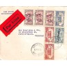 1937 lettre avion pour Trinidad à 12 f 60 étiquette rouge PAR AVION