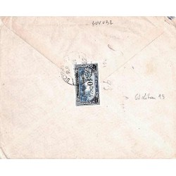 1928 Lettre 1928 Affranchissement au verso Liban 93 Oblitération BEYROUTH R.P. Cachet bilingue VISITEZ LA SYRIE ET LE LIBAN