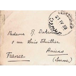 1939 Lettre de carte de visite 1939 Affranchissement au verso Liban 158 (x 2) Oblitération BEYROUTH R.P.