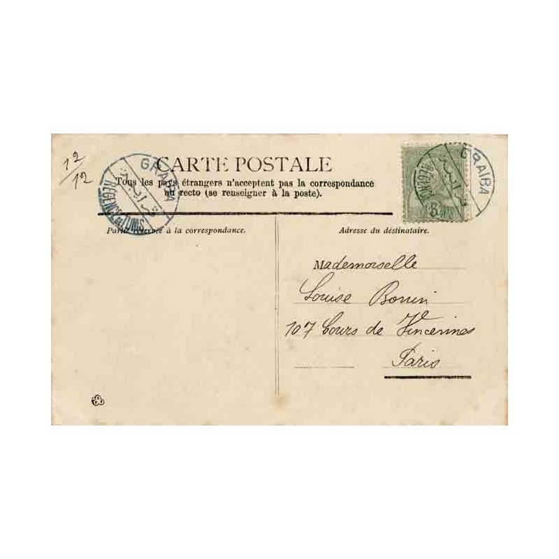 1904 Carte postale de GRAIBA REGENCE DE TUNIS, bleu