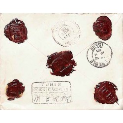 1905 lettre chargée  avec valeur déclarée de TUNIS