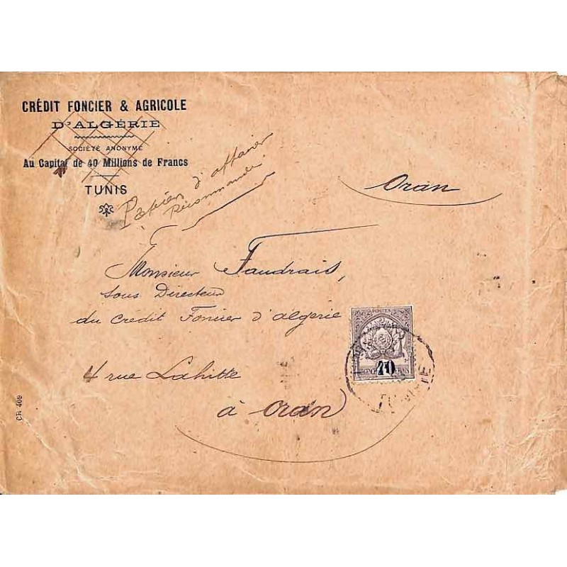 1913 papiers d’affaires pour l’Algérie de Tunis