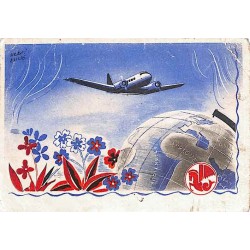 1938 Carte spéciale Air France du Jour de l'An de SAIGON CENTRAL