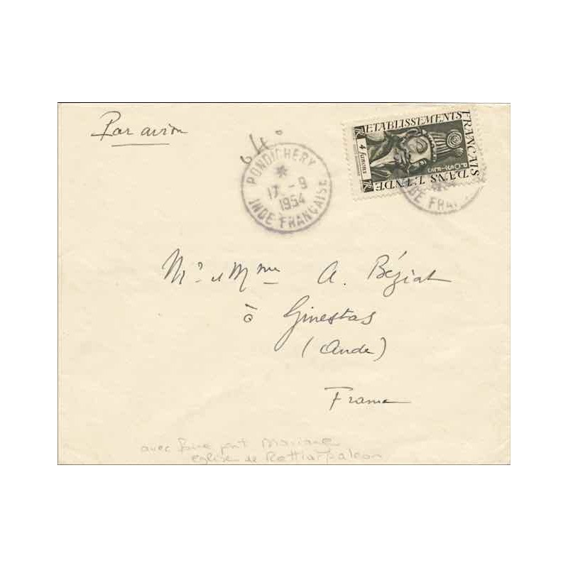 PONDICHERY INDE FRANCAISE 1954