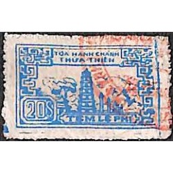 Thùa Thièn timbre fiscal 20 $ bleu