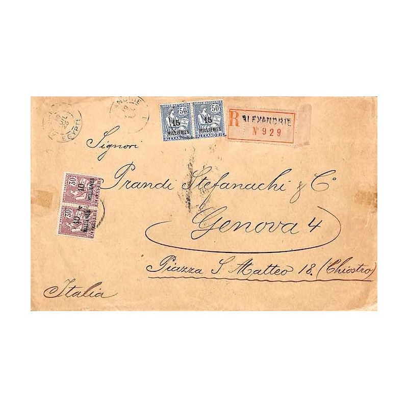 1923 lettre recommandée Affranchie à 50 millièmes