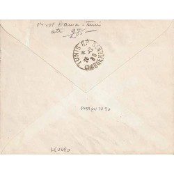 Lettre recommandée 1938 Cachet violet PREMIER VOL AERO-POSTAL / DAMAS - MARSEILLE / VIA TUNIS