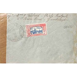 1940 Lettre avion pour la France via Natal à 18 f de BASSE - TERRE GUADELOUPE