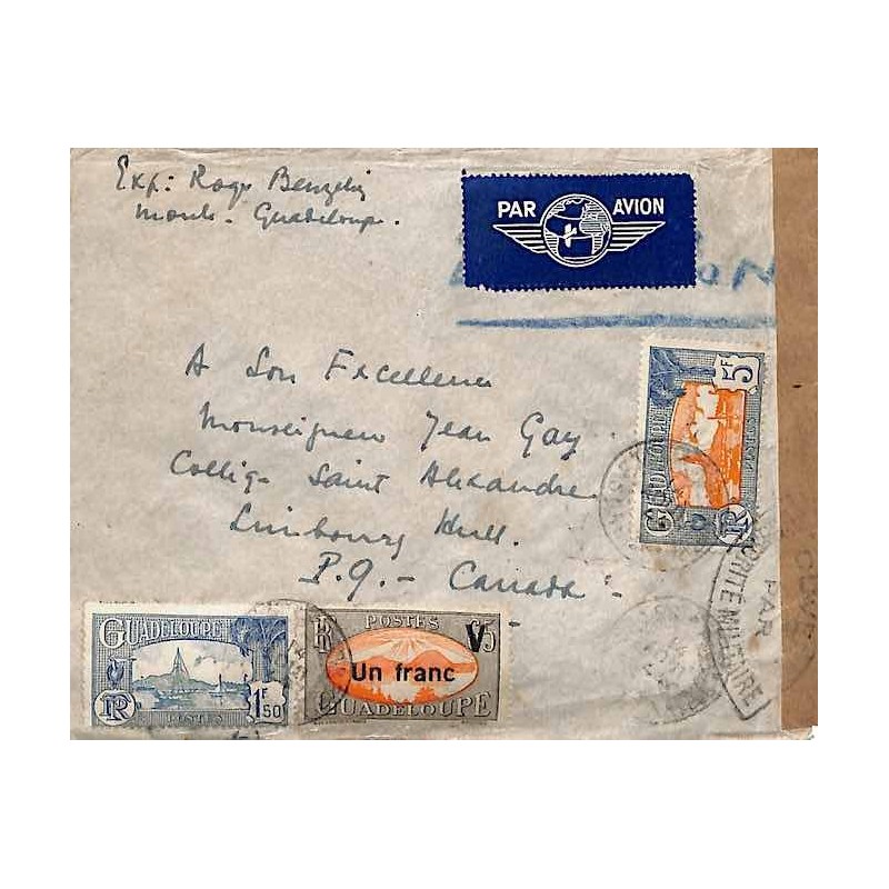 1944 Lettre Cachet CONTRÔLE POSTAL * Commission A *