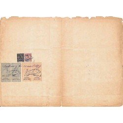 Droits de greffe 77 cents sur papier timbré 15 cents 1897