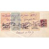 Droits de greffe 67 cents avec timbres surchargés 1895